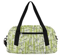 Green Plant - Bolsas de lona para niñas y niños, bolsa de gimnasio ligera a rayas para niños, bolsa de viaje pequeña para fin de semana, bolsa de viaje para baile, Planta verde, 18.4L x 7.8W x 9.4H