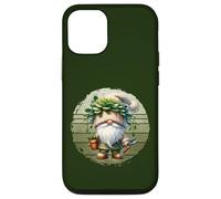 Green Plant Lover Gnome On Retro Sunset For Garden Grandpa Carcasa para iPhone 12/12 Pro