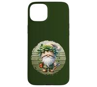 Green Plant Lover Gnome On Retro Sunset For Garden Grandpa Carcasa para iPhone 15 Plus