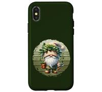 Green Plant Lover Gnome On Retro Sunset For Garden Grandpa Carcasa para iPhone X/XS