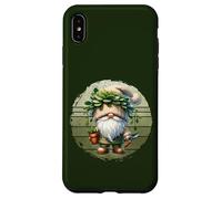 Green Plant Lover Gnome On Retro Sunset For Garden Grandpa Carcasa para iPhone XS Max