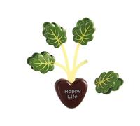 Green Plant Magnetic - Decorative Fridge Magnet Clip for Kitchen Storage Organization | Strong Hold Clips with Bag Clip Cabinets Lockers, Grip Magnetic Holder for Dorm Room Home Use, 1.97x4.92 in