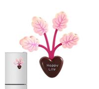 Green Plant Magnetic - Decorative Fridge Magnet Clip for Kitchen Storage Organization | Strong Hold Clips with Bag Clip Cabinets Lockers, Grip Magnetic Holder for Dorm Room Home Use, 1.97x4.92 in