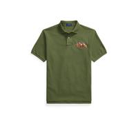 Green Polo de piqué con triple caballo XXL