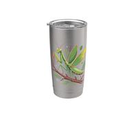 Green Praying Mantis Branch Bug Nature Lover Vaso térmico de acero inoxidable de doble pared