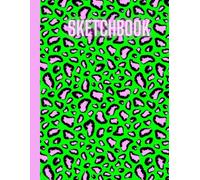Green Purple Leopard Sketchbook: for Kids teens girls and adults, Blank Paper Pad 8.5" x 11" - 100 Pages