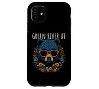 Green River Utah USA - Oso con Gafas de Sol, diseño de Flores Carcasa para iPhone 11
