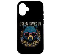Green River Utah USA - Oso con Gafas de Sol, diseño de Flores Carcasa para iPhone 16