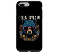 Green River Utah USA - Oso con Gafas de Sol, diseño de Flores Carcasa para iPhone 7 Plus/8 Plus
