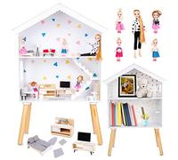 Green series Casa de Muñecas de Madera Grande - Casita de muñecas, Sirve para Barbie, Incluye 22 Accesorios más 5 muñecas en el Kit, GS0024 (GS0024)