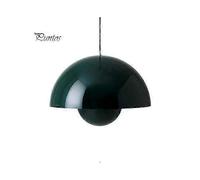 (green)Simple Flower Lampshade Small Chandelier Adjustable Wire 3 Light Colors Modern Globe Ceiling Lamp
