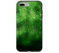 Green Snowflake Winter Holiday Season Bokeh Phone Design Carcasa para iPhone 7 Plus/8 Plus