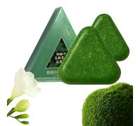 Green Soap, barra de champú natural, agua de arroz glutinoso, jabón sólido, jabón sólido Platycladus Orientalis, jabón glutinoso Rice Water Solid Shampoo Bar for Hair (2 unidades)