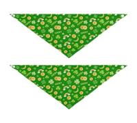 Green St Patricks Day - Juego de 2 bandanas para perro, para cumpleaños, día festivo, accesorios para mascotas, gatos, gatitos, cuello, talla L