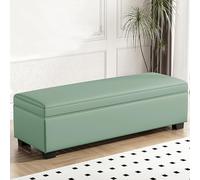 Green Storage Ottoman Bench with Seating Upholstered Storage Bench for Living Room & Bedroom Large Storage Space Bed Ottoman 120x40x40cm End of Bed Furniture