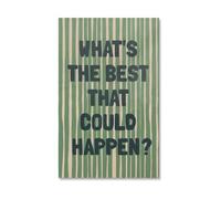 Green Striped Motivational Canvas - “What’s the Best That Could Happen?” Inspirational Quote Print, Uplifting Wall Decor for Home Office & Bedroom (Framed,12x18inch(30x45cm))