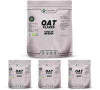 Green Tahr Copos de Avena Integral Sin Gluten 1kg, Alto Contenido en Fibra, Copos Ecológicos para Tortitas, Galletas, Repostería y Porridge, Avena Instantánea (Paquete de 4)