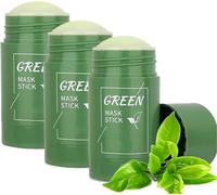 Green Tea Mask Stick, Poreless Deep Cleanse Mask Stick Green Tea, GreenTea Purifying Clay Stick Mask, Deep Cleaning, Shrink Skin Pores (3pcs)