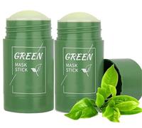 Green Tea Mask Stick,Poreless Deep Cleanse Mask Stick Green Tea,Mascarilla Limpiadora,Sólido Mascarilla de Limpieza Profunda,Mascarilla de Arcilla De Limpieza Profunda Poros y Espinillas (2Pcs)