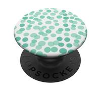 Green Teal Polka Dot Abstract Circles Pattern PopSockets PopGrip Adhesivo