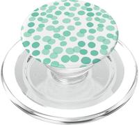 Green Teal Polka Dot Abstract Circles Pattern PopSockets PopGrip para MagSafe