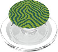 Green Teal Zebra Stripes Animal Print PopSockets PopGrip para MagSafe