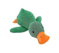 (Green)The Mellow Dog Calming Duck Cute No Stuffing Duck With Soft Squeaker Dog Stuffed Animals Chew Toy For Large & Small Dogs Tw