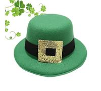 Green Top Hat - Irish Holiday Costume for Party Celebration Style, Dress Up Favor | Felt Fabric with Structured Shape Function, Decorative Wearable Accessory for Festive Events Parade Display Home