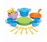 Green Toys- Cookware and Dining Set Childrens Tea, Multicolor, 27 Piece (GTDIN01R)