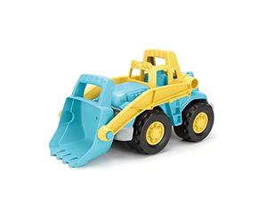 Green Toys Loader Truck Yellow/Blue - 100% Recycled Digger Toy with Moveable Bucket Loader, Quality Sand and Water Toys