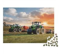 Green Tractor Puzzles 1000 Piezas Reciclado Farm Work Personas Mayores Puzzles Accesorios para Juego de Fiesta Excelente Idea de Regalo para Family and Friends Birthdays 38x26cm/1000pcs