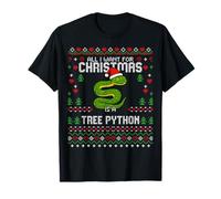 Green Tree Python Suéter Feo de Navidad Serpiente de Navidad Camiseta