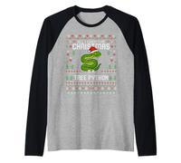 Green Tree Python Suéter Feo de Navidad Serpiente de Navidad Camiseta Manga Raglan