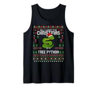 Green Tree Python Suéter Feo de Navidad Serpiente de Navidad Camiseta sin Mangas