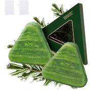 Green Triangle Soap Shampoo Bar with Usman Grass - Natural Cypress Leaf Solid Shampoo Bar for Natural Herbal Hair Care, Calming & Strengthens Hair for Women and Men (2PCS)