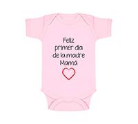 Green Turtle Feliz Primer Dia de la Madre Regalo para Mama Primeriza Body Bebé Recién Nacido 12-18 Mes Rosa