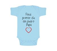 Green Turtle Feliz Primer Día del Padre Body de Bebé Papas Primerizo Regalo para Futuro Papa 3-6 Mes Celeste