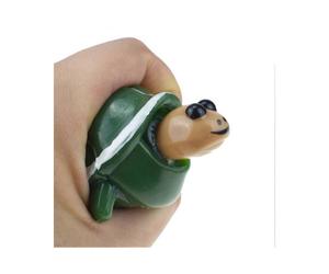 (Green) Turtle Squeeze Toys, Turtle Head Toys Burst Stress Balls, Stress Relief Toys Turtle Doll, Kids Adult Toys Party Favors, Halloween Christmas