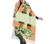 Green Turtleback Cashmerette - Bufanda con flecos - Bufanda de moda para mujer - Chal de cabeza, bufanda larga - Ideal para otoño e invierno