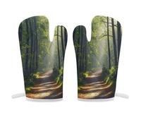 Green Under The Sunshine - Manopla de horno antideslizante, mini guante de cocina resistente al calor, guantes de cocina suaves y cómodos, guantes de cocina para colgar, guantes de cocina, 1 par