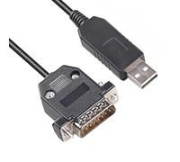 Green-utech FT232RL - Cable de comunicación serie USB a DB15 de 15 pines D-SUB macho, cable adaptador USB 2.0 a RS232 de grado industrial para balanza electrónica Yaohua a PC (color negro-6 pies)