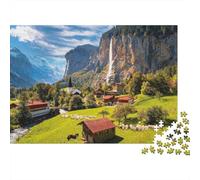 Green Valley Jigsaw Puzzle 1000 Piezas Reciclable Papel Mountain View Puzzle for Adultoos Divertido and Desafiante Familia Juego Regalo for Hombres‘s Cumpleaños 70x50cm/1000pcs