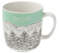 Green Valley Mug 'Whispering Pines': Cozy Mugs 4 | Taza de café (350 ml) de porcelana con paisaje forestal de Green Valley para lecciones acogedoras - by Lilly Lucas