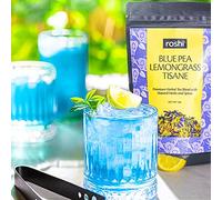 Green Velly Roshi Blue Pea ~ Lemongrass Herbal Tea | 50g | Refreshing Butterfly pea flower Iced tea for body detox, digestive health and stress relief | Naturally Caffeine-free summer drink and cooler