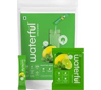 Green Velly Waterful Lime & Lemon(7.5 gms X 15 Sachets) | Natural Instant Fruit Drink Mix | Low Sugar energy Drink Mix for Your Daily Hydration | 100% Natural Fruit Flavour with No Preservatives