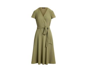 Green Vestido cruzado de georgette 48