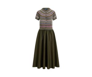 Green Vestido híbrido con cuerpo de Fair Isle S
