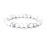 Green White Natural Turquoises Agat Lapis Lazuli Stone Bracelet Homme Femme Charms 8MM Men Strand Beads Yoga Bracelets Women-howlite bracelet_21cm