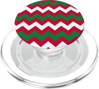Green White Red Hungary Tricolor Zigzag Line Geomtery Patten PopSockets PopGrip para MagSafe