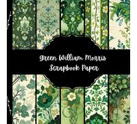 Green William Morris Scrapbook Paper, Floral Junk Journal Paper, Botanical Decorative Paper, DIY Projects, Origami, Collage Sheets, Decoupage Paper, 10 Designs, Double SIded